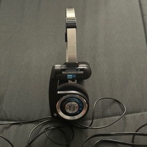 Blue and Black Koss Porta Pros with Carrying Bag